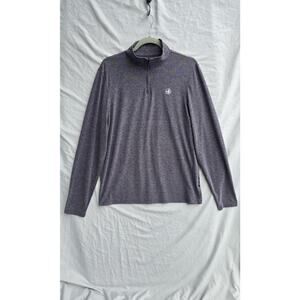 Body Glove Shirt Mens Medium Gray 1/4 Zip Mock Neck Long Sleeve Pullover